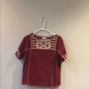 Madewell Embroidered Linen Top